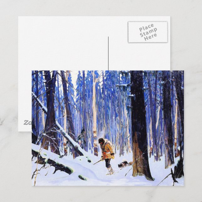 Gagnon - Trapper im Wald Postkarte (Vorne/Hinten)