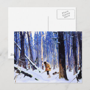 Gagnon - Trapper im Wald Postkarte