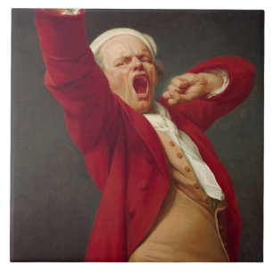 Gähnender Mann (Selbstporträt) (von Joseph Ducreux Fliese