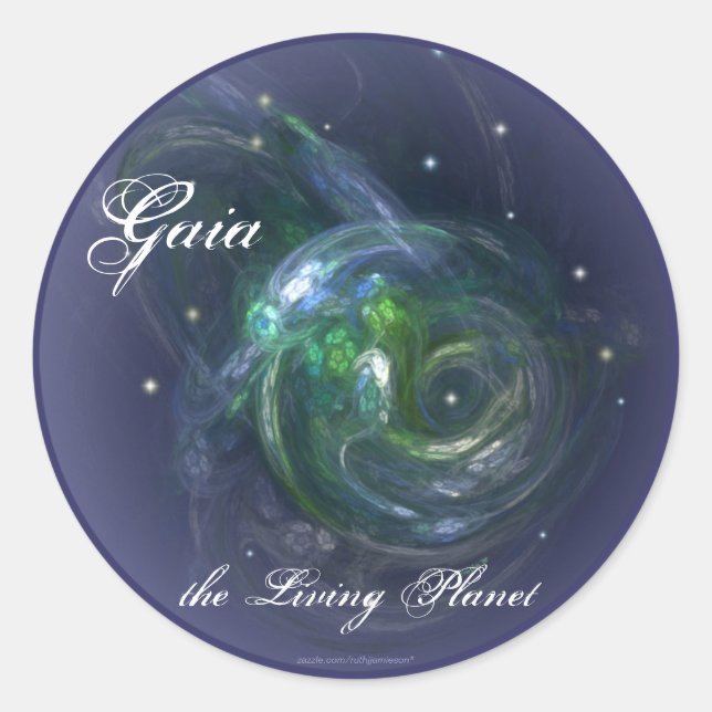 GAIA DER LEBENSPLANET RUNDER AUFKLEBER (Vorderseite)