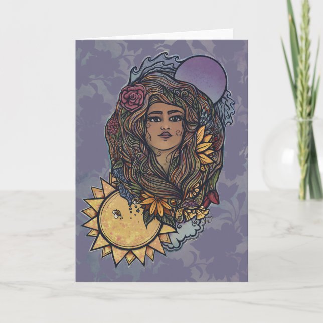 Gaia Mutter Erde Göttin Tarot der Welt Karte (Vorderseite)