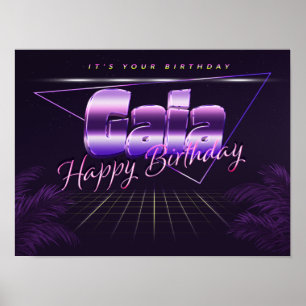 Gaia Name Vorname lila retro Pfanntag Poster