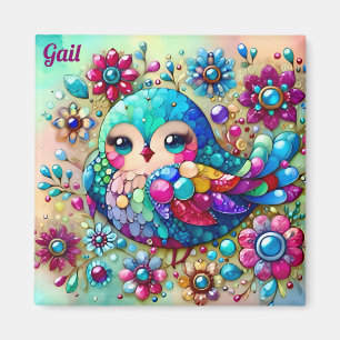 GAIL ~ Niedlicher Bright Metallic Bird ~ Magnet
