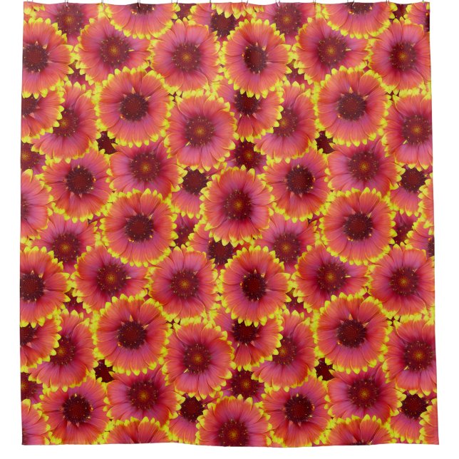 Gaillardia Seamless Pattern Duschvorhang (Vorderseite)