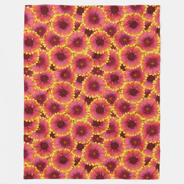 Gaillardia Seamless Pattern Fleecedecke (Vorderseite)