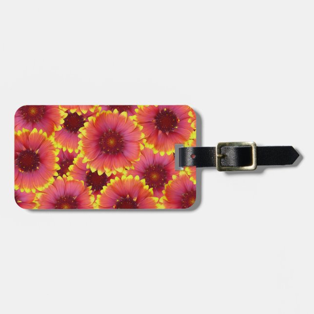 Gaillardia Seamless Pattern Gepäckanhänger (Vorderseite horizontal)