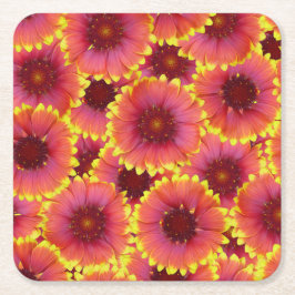 Gaillardia Seamless Pattern Rechteckiger Pappuntersetzer
