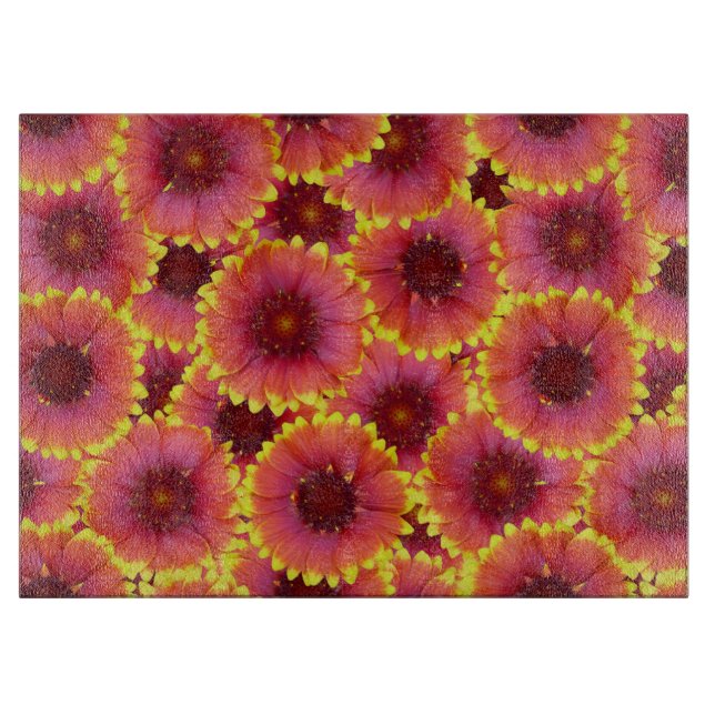 Gaillardia Seamless Pattern Schneidebrett (Vorderseite)