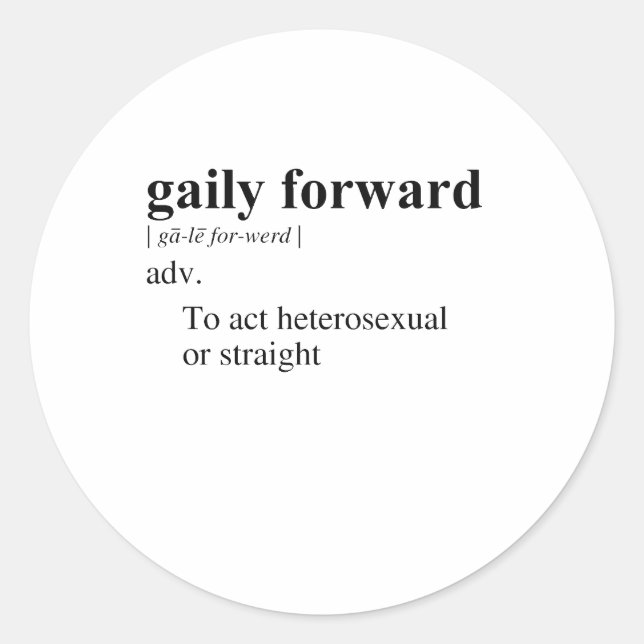 GAILY FORWARD RUNDER AUFKLEBER (Vorderseite)