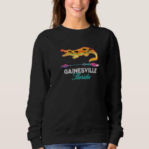 Gainesville Florida Alligator Retro Sun Palm Trees Sweatshirt