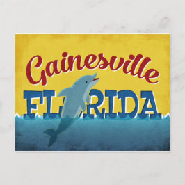 Gainesville Florida Dolphin Retro Vintage Reise Postkarte