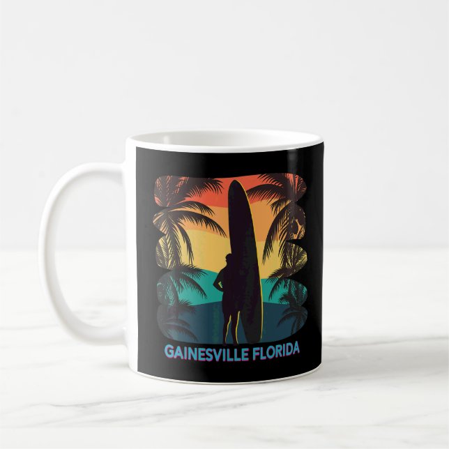 Gainesville Florida Palm Treaton Surfboard Sur Kaffeetasse (Links)