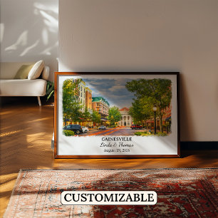Gainesville Florida Poster, Aquarell, Maßgeschneid Poster