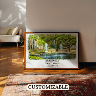Gainesville Florida Poster, Aquarell, Maßgeschneid Poster