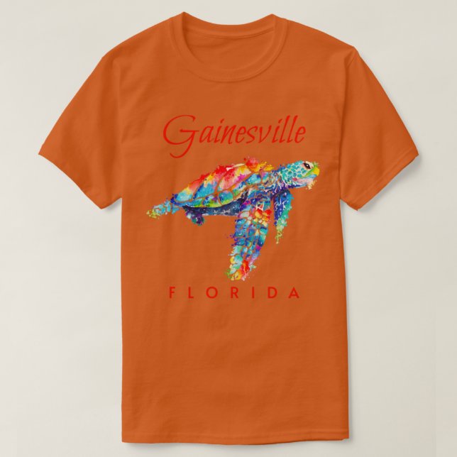 Gainesville Florida Wasserfarbe Meeresschildkröte T-Shirt (Design vorne)