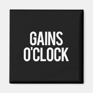 Gains O'clock Funny Gym Weightlift Bodybuilding Magnet