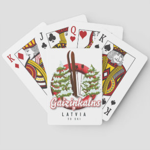 Gaiziņkalns Lettland Ski Logo Spielkarten
