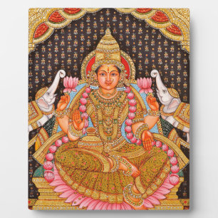 GAJA LAKSHMI INTRIKATE TANJORE MALEREI {SÜDINDIEN FOTOPLATTE