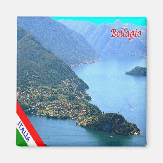 GAL016 BELLAGIO, Comer See, Italien, Kühlschrank Magnet (Vorne)
