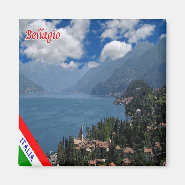 GAL017 BELLAGIO, Comer See, Italien, Kühlschrank Magnet (Vorne)