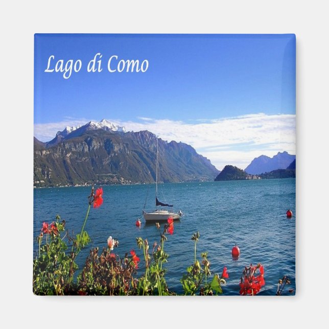GAL066 LAKE COMO View, Italien, Kühlschrank Magnet (Vorne)