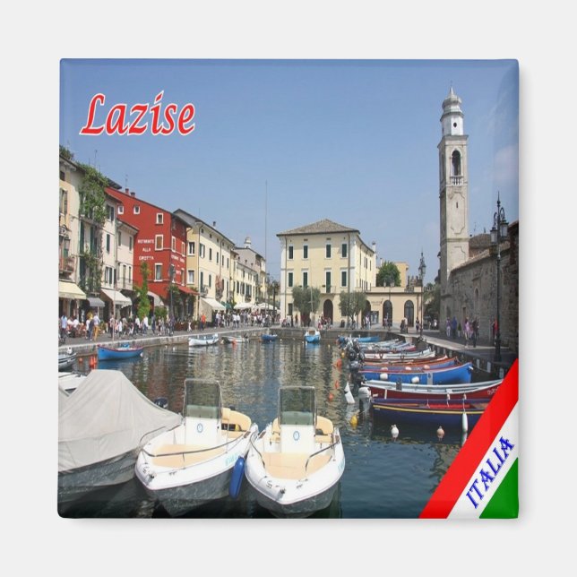 GAL073 LAZISE, Gardasee, Port, Italien, Kühlschran Magnet (Vorne)