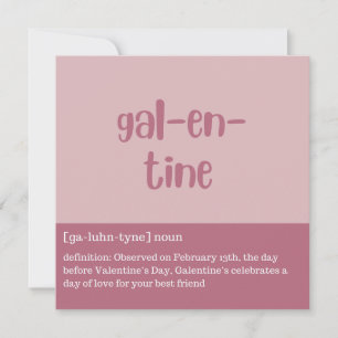 Gal-en-tine-rosa und dunkelrosa Flachkarte Karte