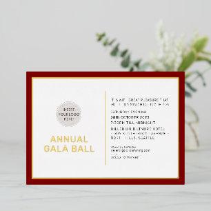 GALA BALL Logo modern minimal burgunderrot dunkelr Folieneinladung
