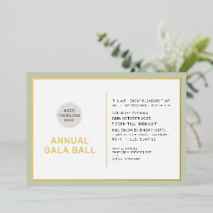 GALA BALL Logo modern minimalistisch grün Gold Folieneinladung