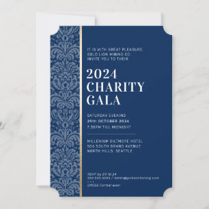 GALA BALL Modernes, elegantes Event mit blauem Gol Einladung