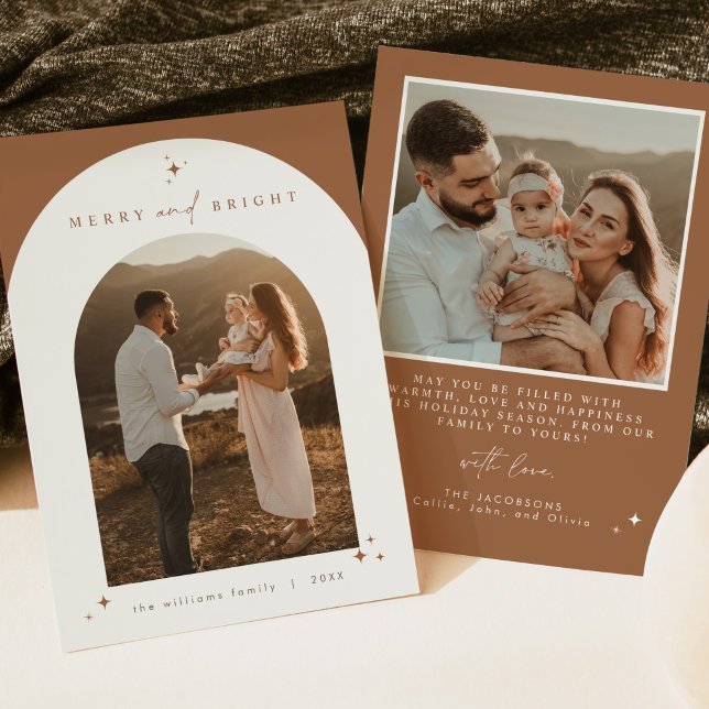 GALA Boho Terracotta Arch Merry & Bright Christmas Einladung (Von Creator hochgeladen)