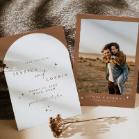 GALA Burnt Orange Boho Arch Star Save the Date