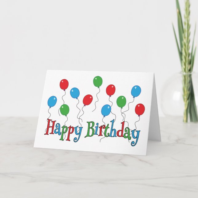 Gala of Fun Balloons Happy Birthday Karte (Vorderseite)