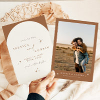 GALA Terracotta Boho Arch Celestial Save the Date