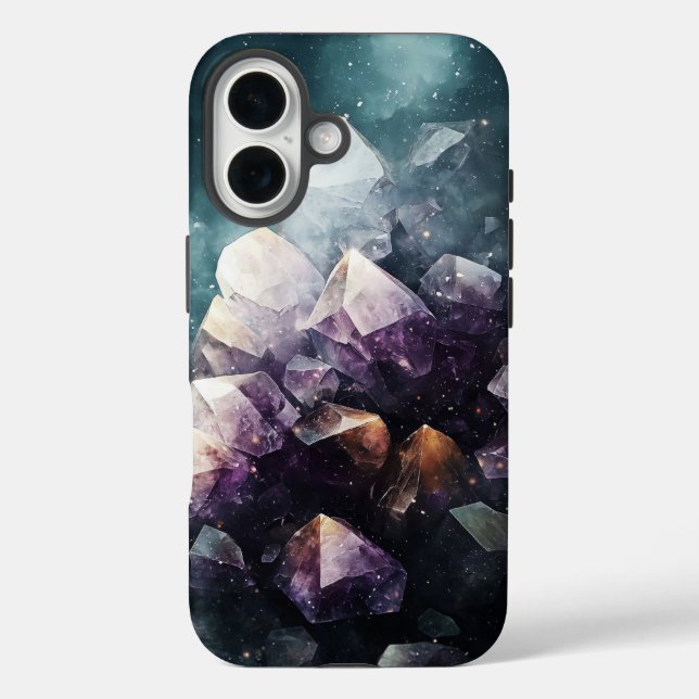 Galactic Amethyst Stones TelefonCase iPhone 16 Hülle (Rückseite)