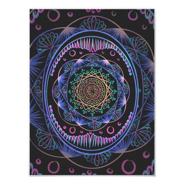 Galactic Bloom Mandala Fotodruck (Vorne)
