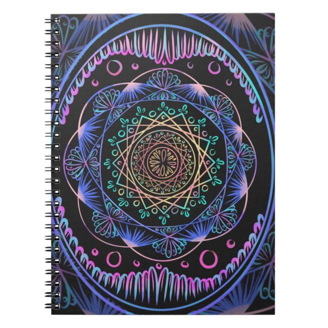 Galactic Bloom Mandala Notizblock (Vorderseite)