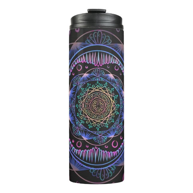 Galactic Bloom Mandala Thermosbecher (Vorderseite)
