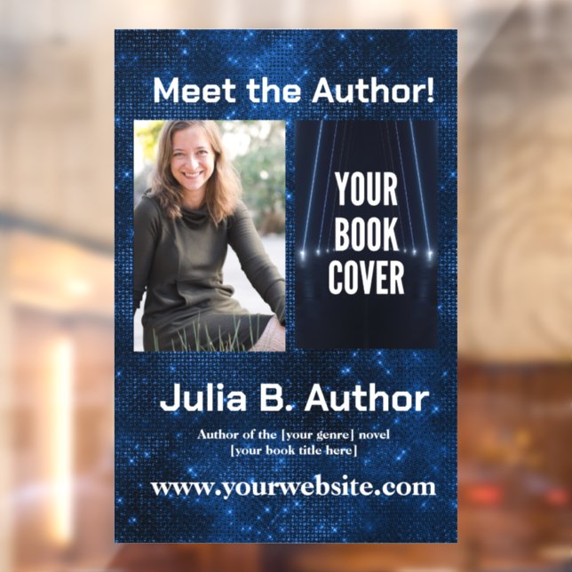 Galactic Blue SciFi Author Event Book Signing Fensteraufkleber (Blatt 2)