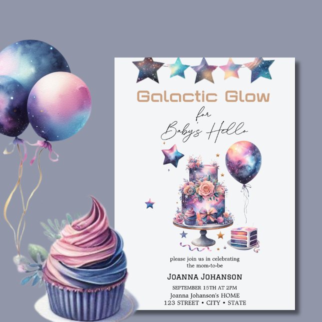 Galactic Celestail Cosmic Stars Babydusche Einladung (Von Creator hochgeladen)