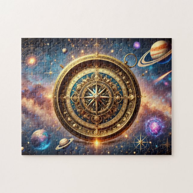 Galactic Compass Celestial Starry Sky Design (Horizontal)