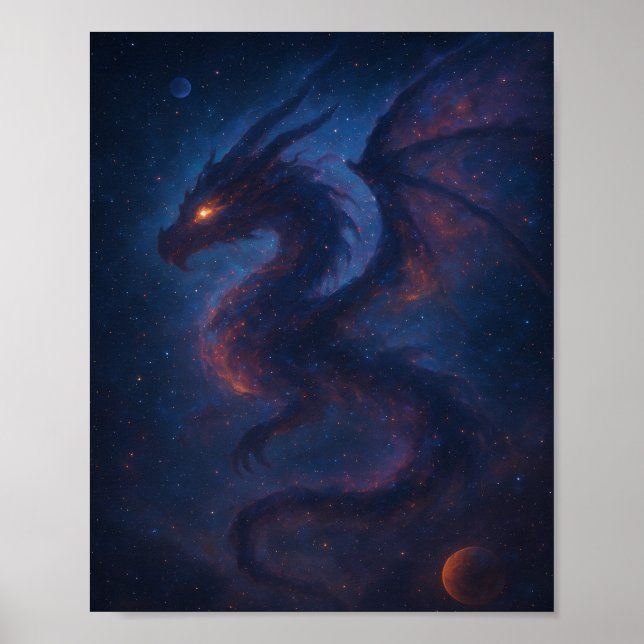 Galactic Dragon Nebula Fantasy Poster (Vorne)