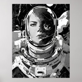 Galactic Dreamer: Astronautenmädchen Poster