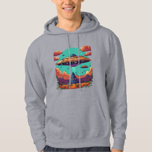 Galactic Duel: Ufo Pixel Masterp Hoodie