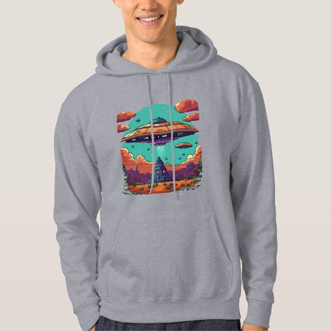 Galactic Duel: Ufo Pixel Masterp Hoodie (Vorderseite)