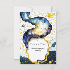 Galactic Editable Space Birthday Dankeskarte