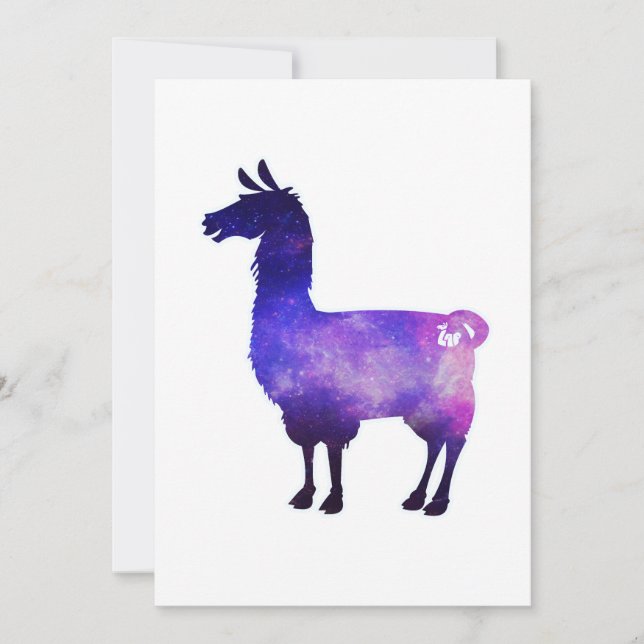 Galactic Llama Einladung (Vorderseite)