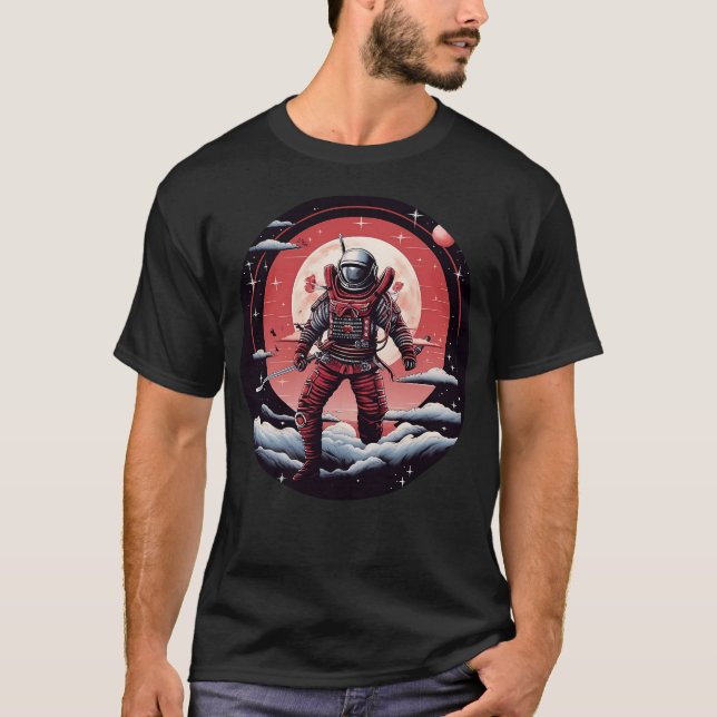Galactic Ronin Astronaut Samurai Kriegerische Kuns T-Shirt (Vorderseite)