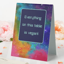 Galactic SciFi Wedding Vegan Food Tischaufsteller