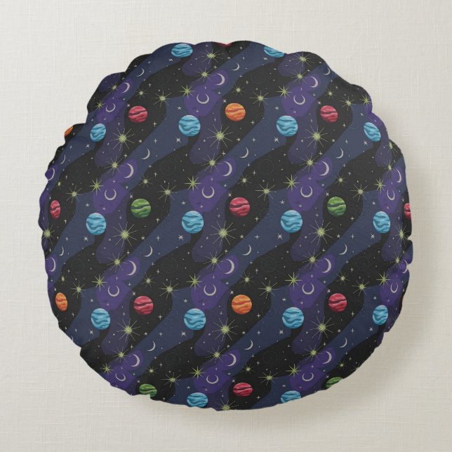 Galactic Sky Rundes Kissen (Vorderseite)